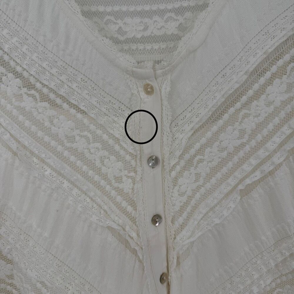 A Collective Story Tiered‎ Button Front Maxi Dress Women Large White Whimsical - Picture 4 of 11